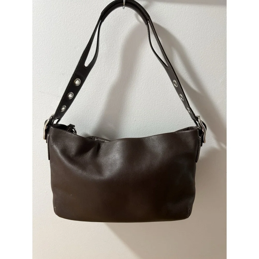 COACH Y2K Vintage East West Legacy Tassel Leather Brown  Shoulder Bag Purse 1417